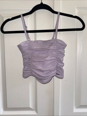 NWOT Hollister Lilac Ruched Spaghetti Strap Tank Top Adjustable Straps